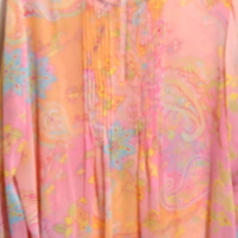 Susan Graver Women's Multicolor Paisley Print Sheer Long Sleeve Top - Size: 1X - Picture 3 of 10